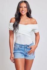 Women's WannaBettaButt Cuffed Denim Shorts from YMI JEANS