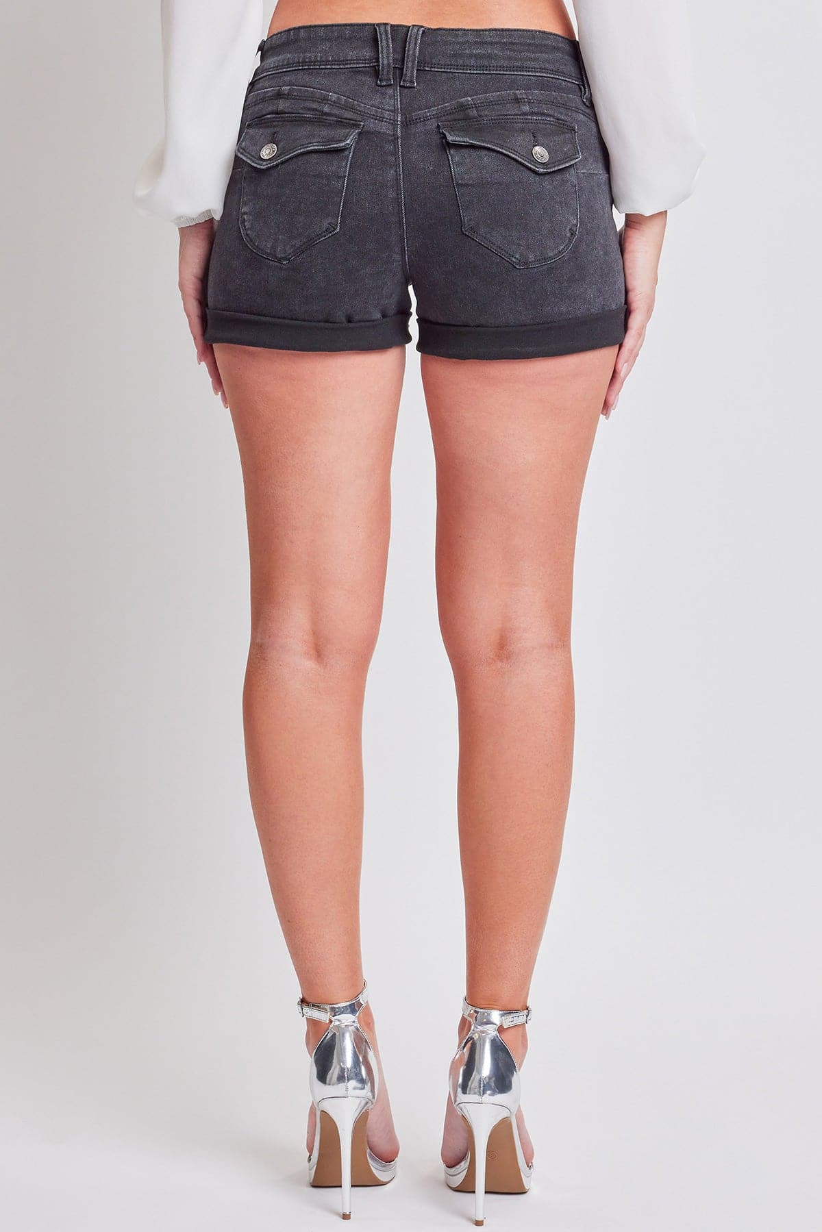 Women's WannaBettaButt Cuffed Denim Shorts from YMI JEANS