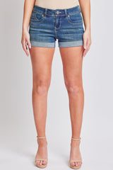 Women's WannaBettaButt Cuffed Denim Shorts from YMI JEANS