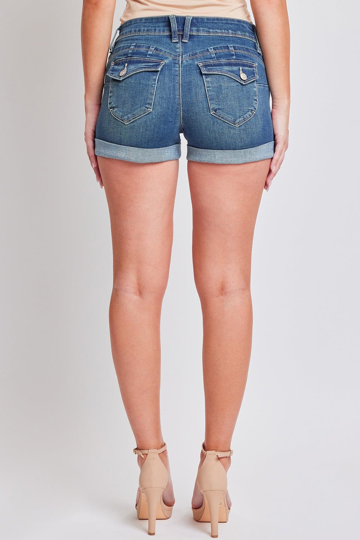 Women's WannaBettaButt Cuffed Denim Shorts from YMI JEANS