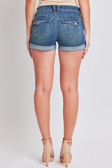 Women's WannaBettaButt Cuffed Denim Shorts from YMI JEANS