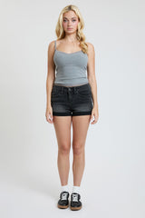 Women’s WannaBettaButt Cuffed Denim Shorts from YMI JEANS