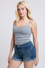 Women’s WannaBettaButt Cuffed Denim Shorts from YMI JEANS