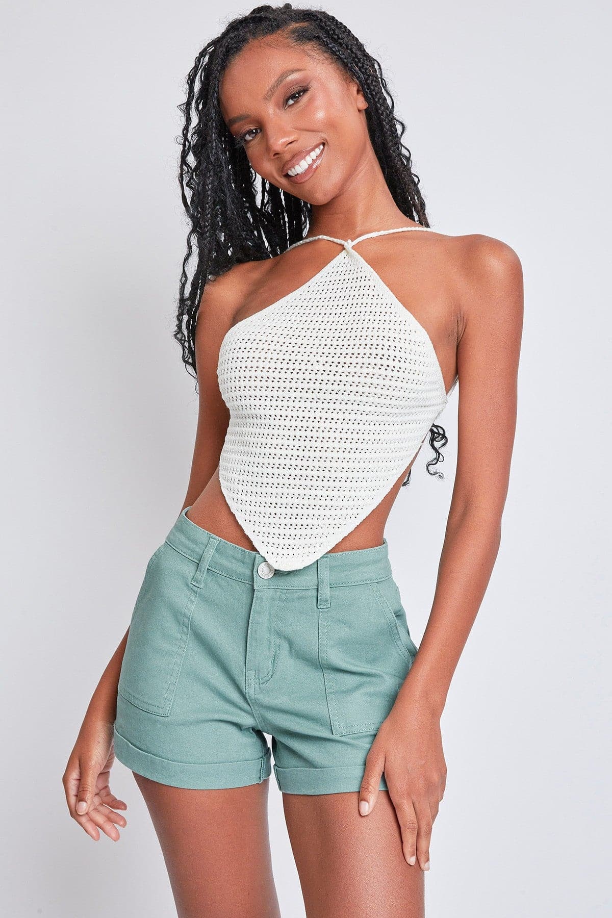 Women's Mid Rise Rolled Cuff Short from YMI JEANS