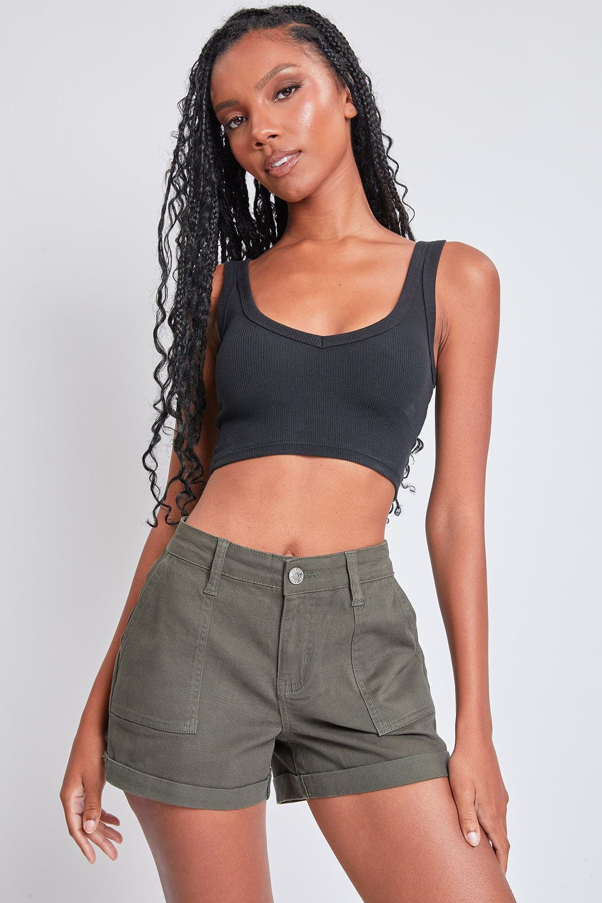 Women's Mid Rise Rolled Cuff Short from YMI JEANS