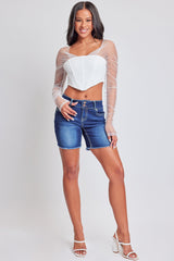 Women´s Heavy Stitch 2 Button Long Shorts from YMI JEANS