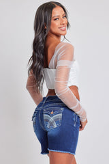 Women´s Heavy Stitch 2 Button Long Shorts from YMI JEANS
