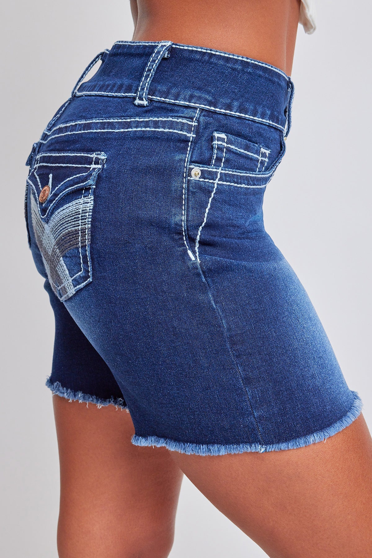 Women´s Heavy Stitch 2 Button Long Shorts from YMI JEANS