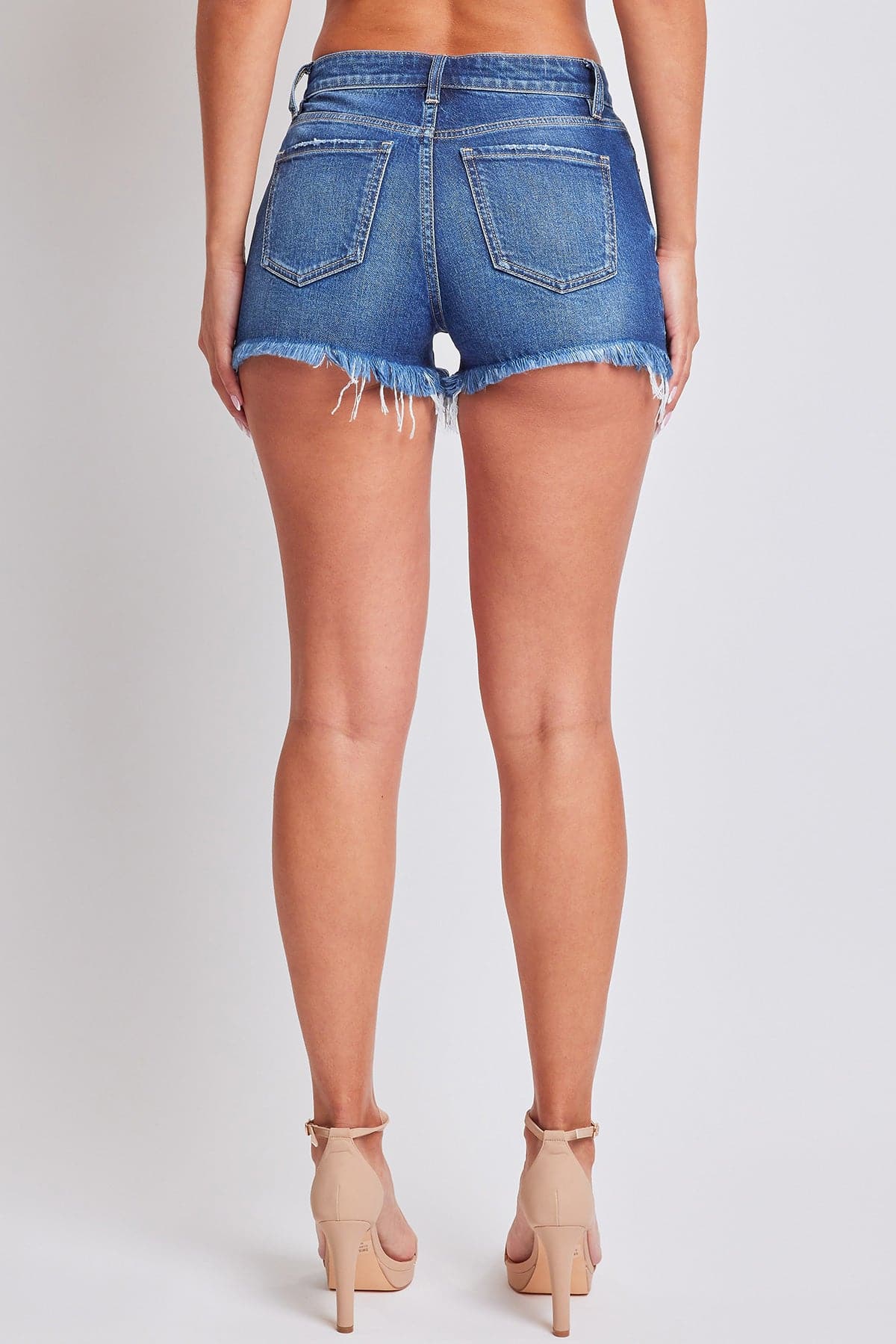 Women's High Rise Destructed Summer Fray Hem Shorts-Distressed from YMI JEANS