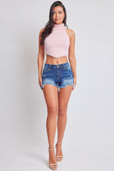 Women's High Rise Destructed Summer Fray Hem Shorts-Distressed from YMI JEANS