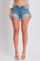 Women's High Rise Destructed Summer Fray Hem Shorts-Distressed from YMI JEANS