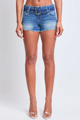 Women's Fray Hem Belted Shorts from YMI JEANS