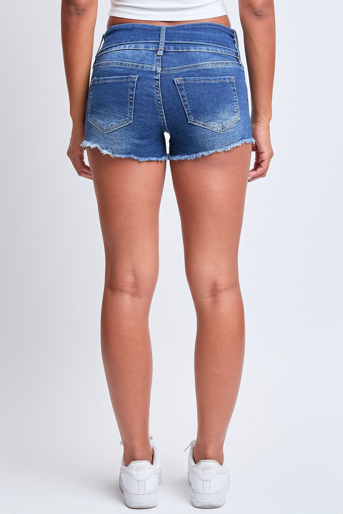 Women's Fray Hem Belted Shorts from YMI JEANS