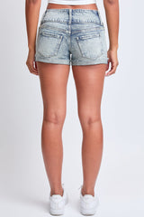 Women's Mid Rise 3 Button Raw Cuffed Hem Shorts from YMI JEANS