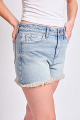 Women's High Rise Fray Hem Shorts from YMI JEANS
