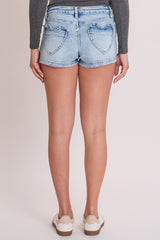 Women's Luxe Low Rise Heart Shape Pocket Shorts from YMI JEANS