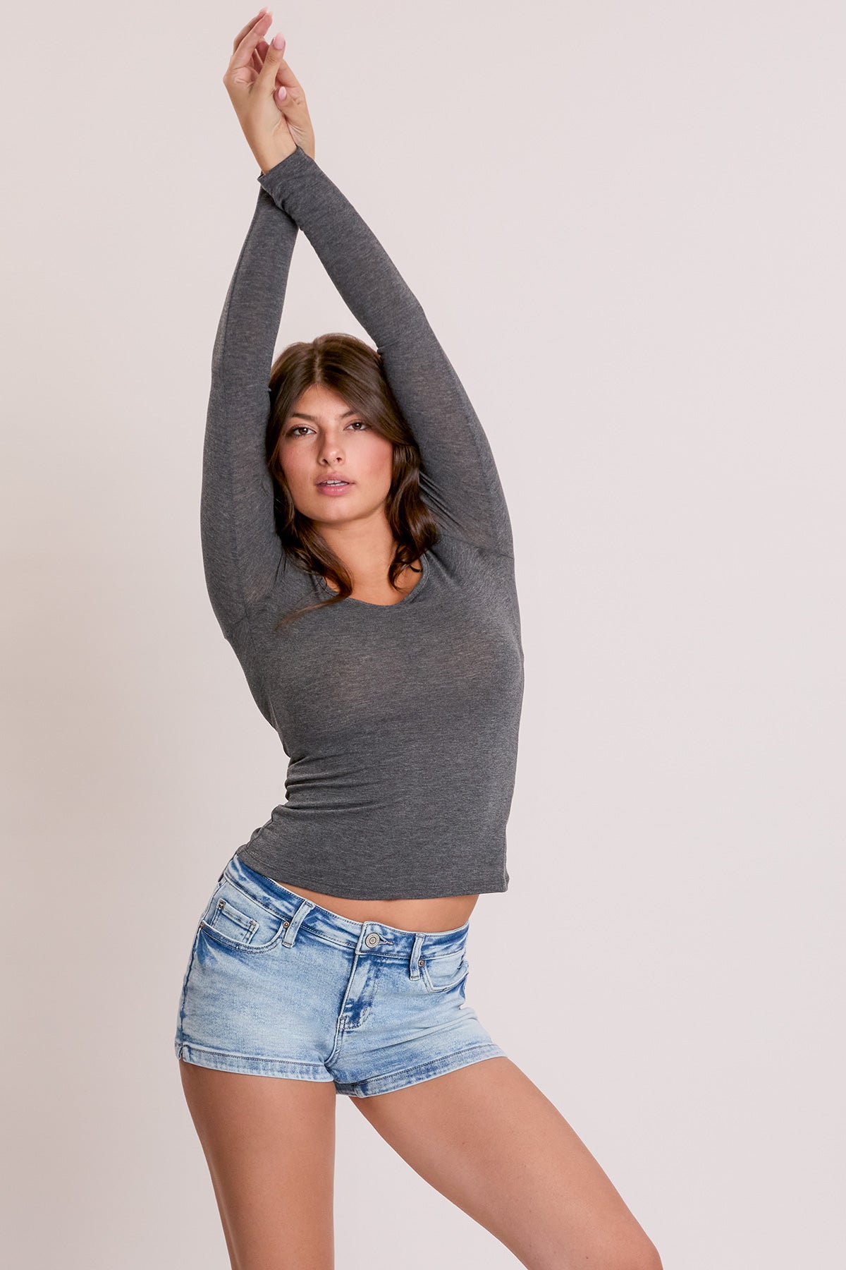 Women's Luxe Low Rise Heart Shape Pocket Shorts from YMI JEANS