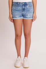 Women's Butterfly Printed Fray Hem Shorts from YMI JEANS
