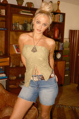 Women's Luxe High Rise Long Denim Shorts from YMI JEANS