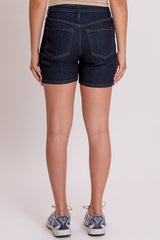 Women's Luxe High Rise Long Denim Shorts from YMI JEANS