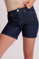 Women's Luxe High Rise Long Denim Shorts from YMI JEANS