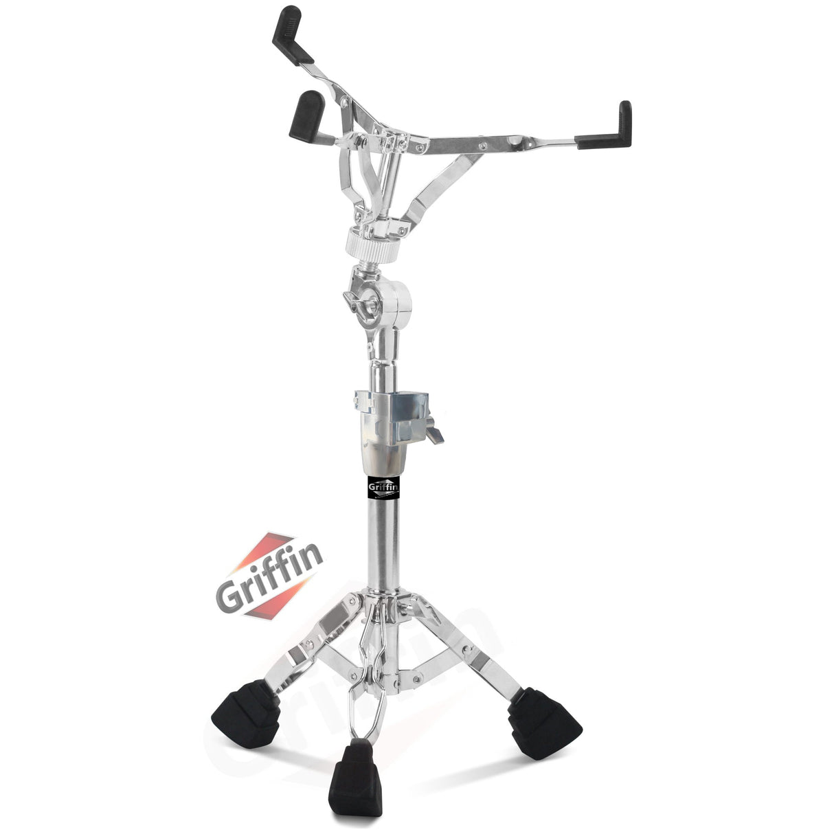 Premium Snare Drum Stand by GRIFFIN - Double Braced Heavy-Duty Weight Mount for Snares, Tom Drums & Adjustable Practice Pad - Percussion Hardware Kit from GeekStands.com