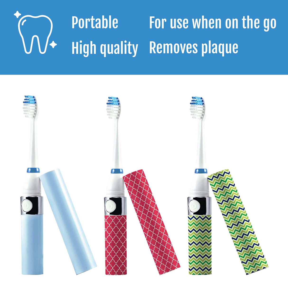 Family Bundle: Pursonic Portable Electric Toothbrush 3-Pack (Blue, Green, Pink) from Pursonic