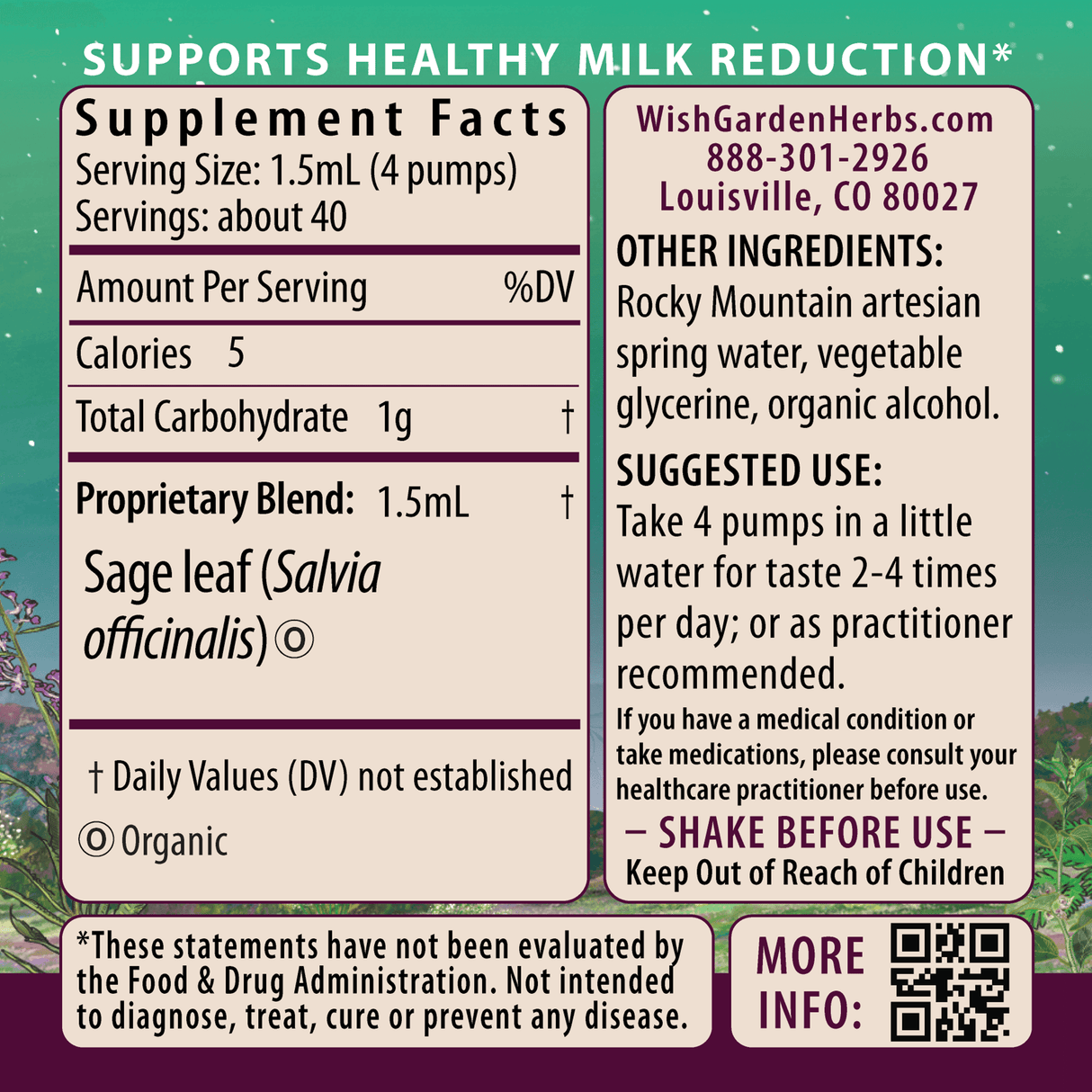 Sage Milk Reduction from WishGarden Herbs