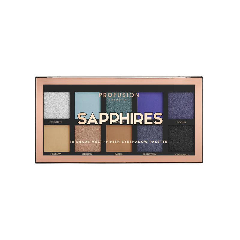 Sapphires 10 shade palette from Profusion Cosmetics