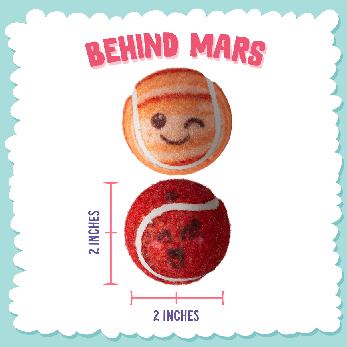 Behind Mars 2pk Tennis Squeaky Balls from Health Extension