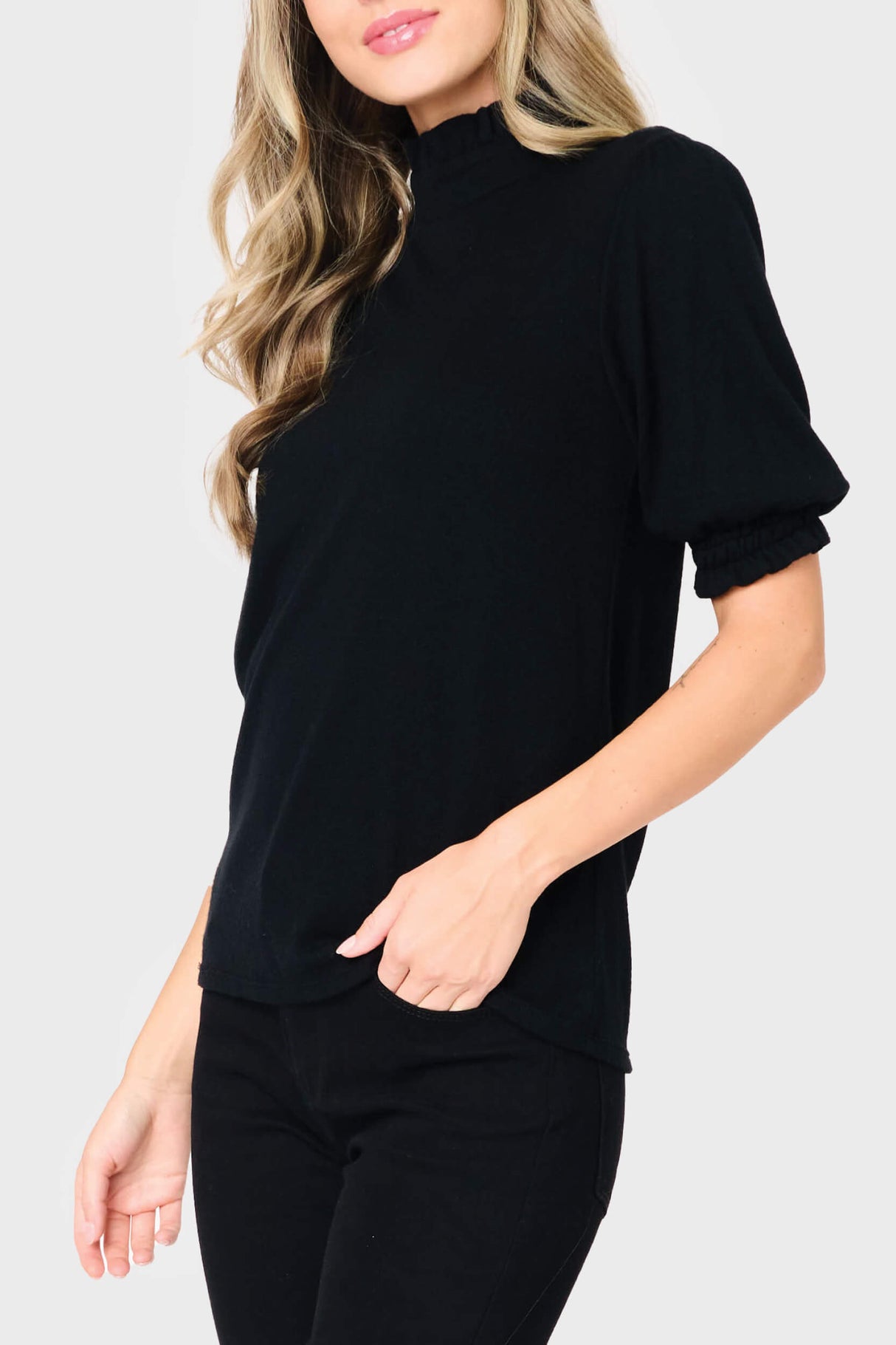 Feminine Mock Neck Luxe Sweater From Gibsonlook