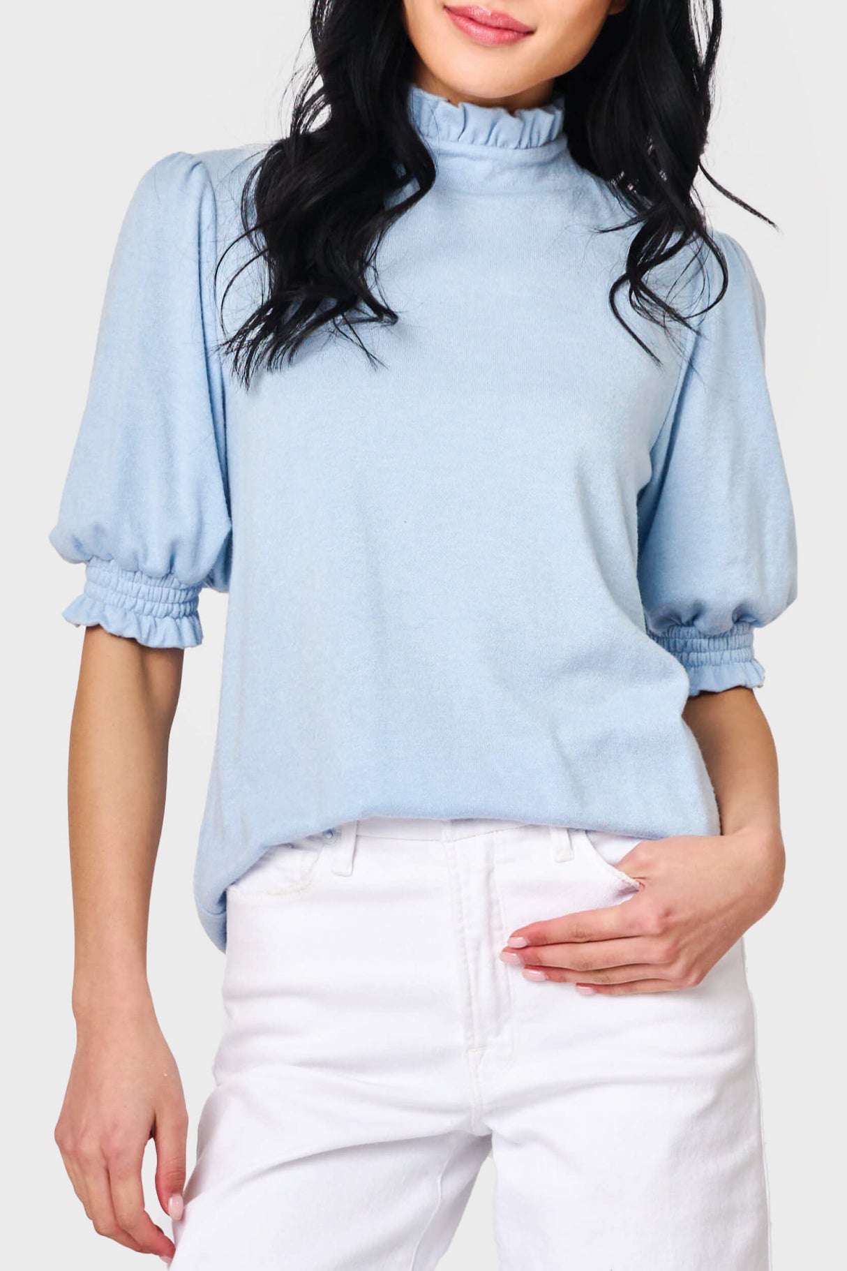 Feminine Mock Neck Luxe Sweater From Gibsonlook