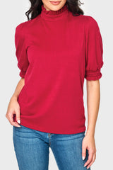 Feminine Mock Neck Luxe Sweater From Gibsonlook