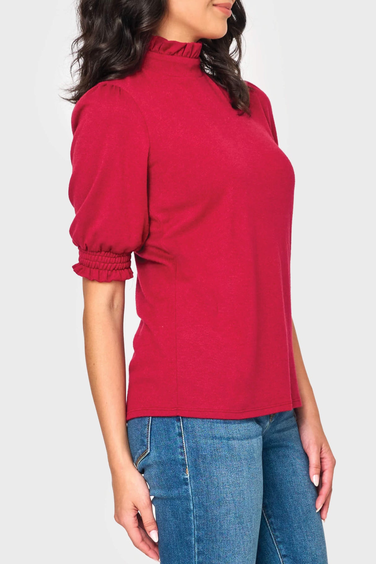 Feminine Mock Neck Luxe Sweater From Gibsonlook