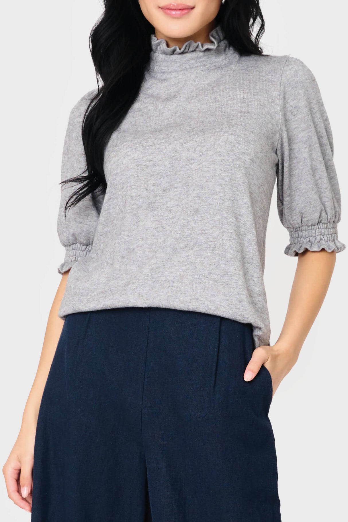 Feminine Mock Neck Luxe Sweater From Gibsonlook