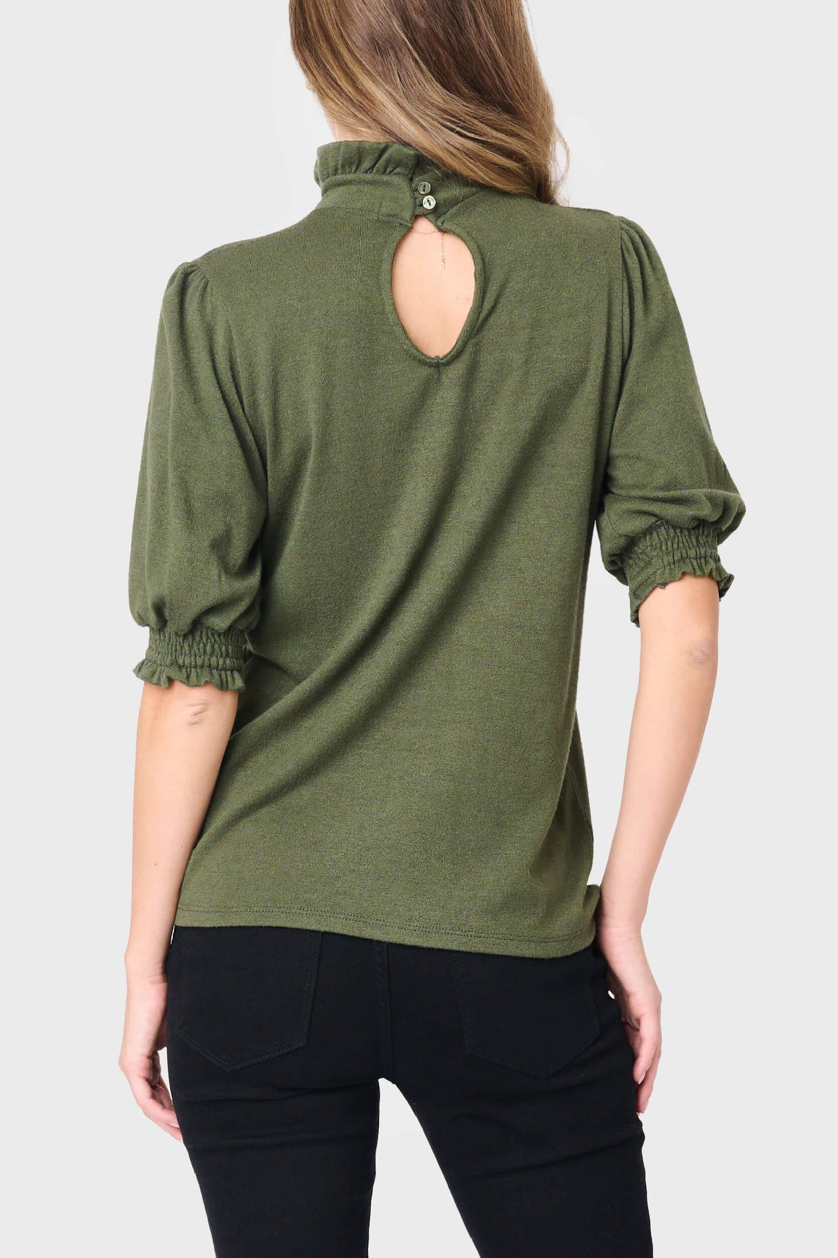 Feminine Mock Neck Luxe Sweater From Gibsonlook