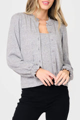 Feminine Mock Neck Luxe Cardigan from Gibsonlook