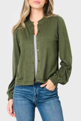 Feminine Mock Neck Luxe Cardigan from Gibsonlook