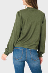 Feminine Mock Neck Luxe Cardigan from Gibsonlook