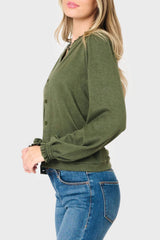 Feminine Mock Neck Luxe Cardigan from Gibsonlook
