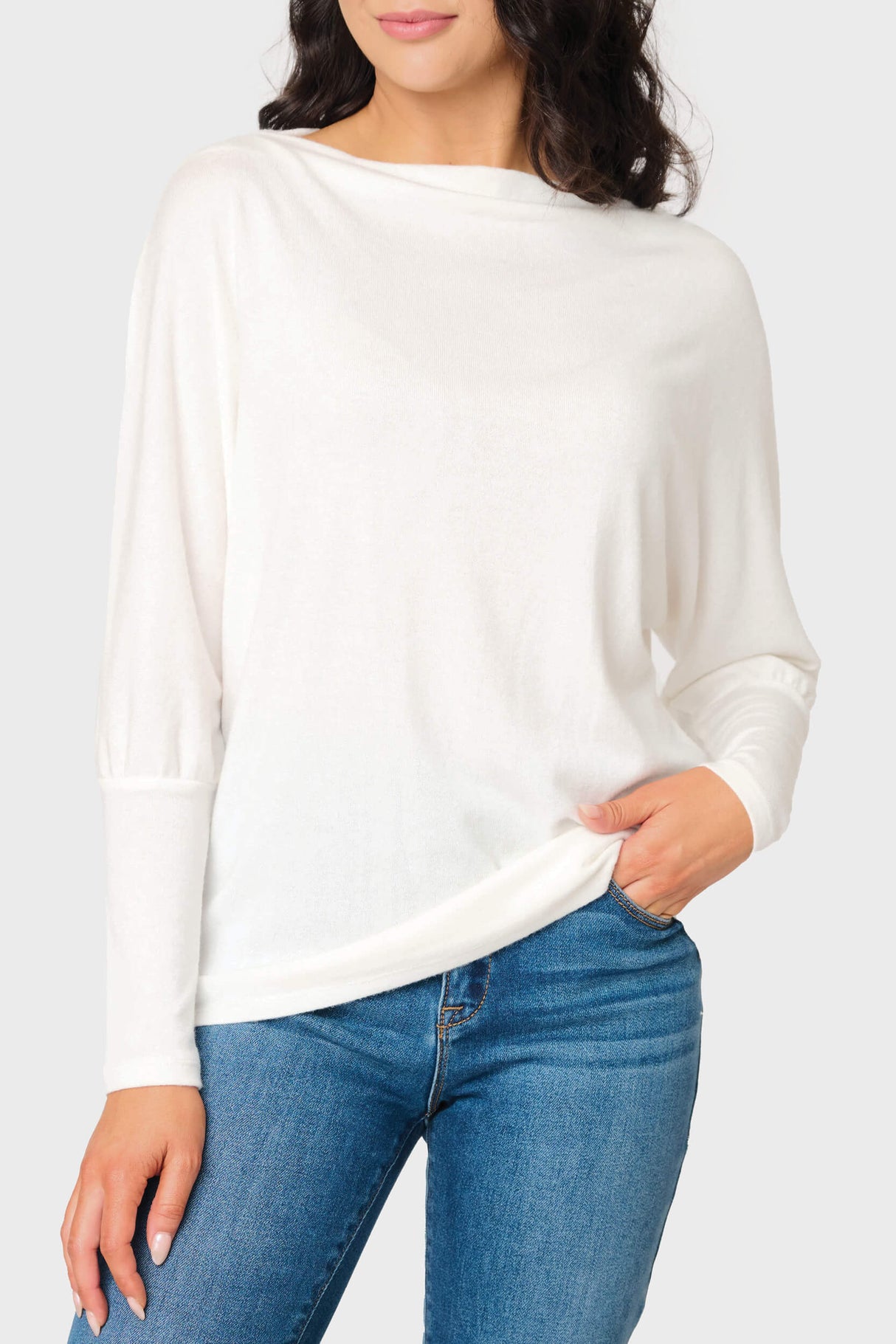 Slouchy Luxe Open Neck Sweater From Gibsonlook