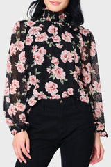 Sophia Smocked Neck Blouse from Gibsonlook