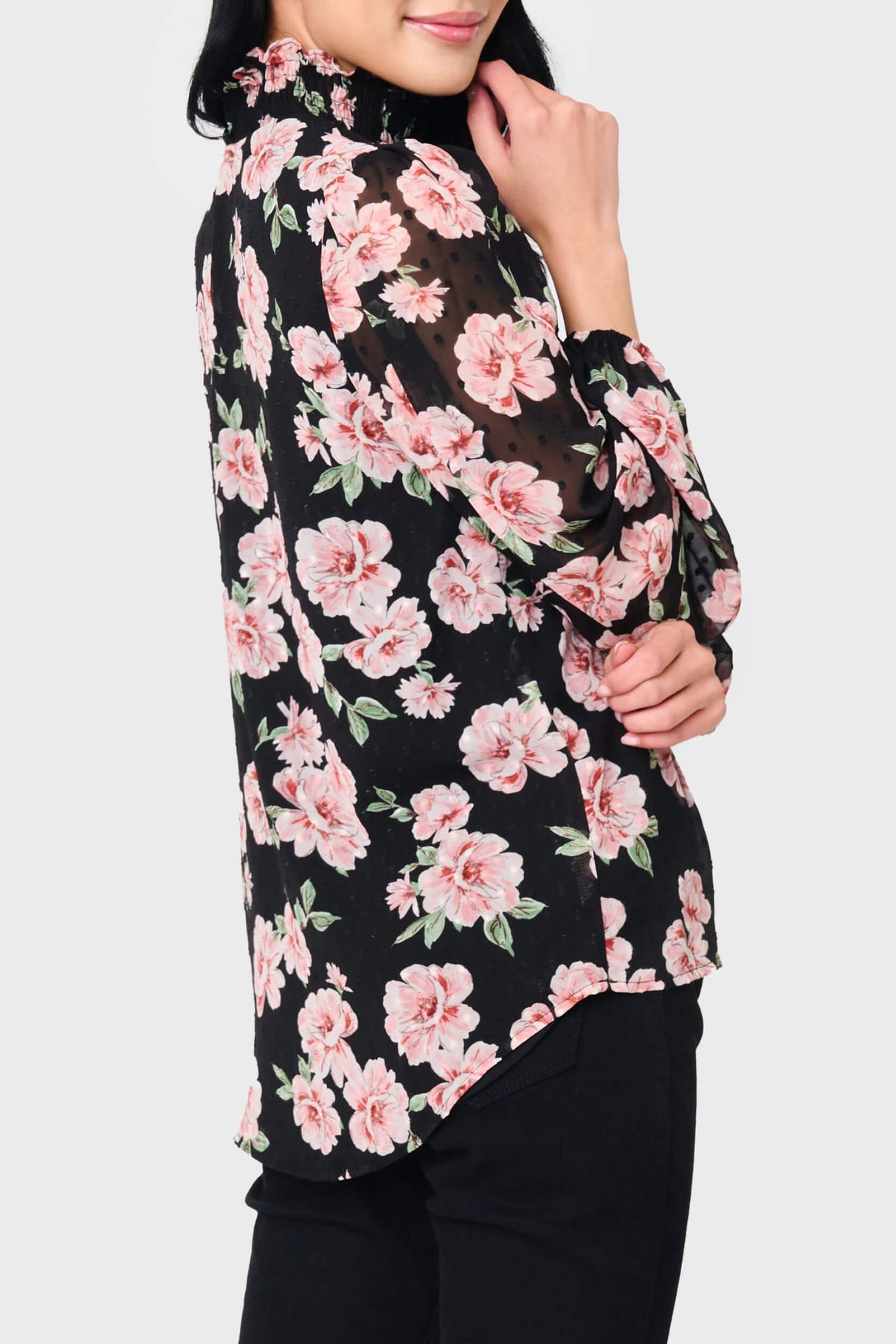 Sophia Smocked Neck Blouse from Gibsonlook