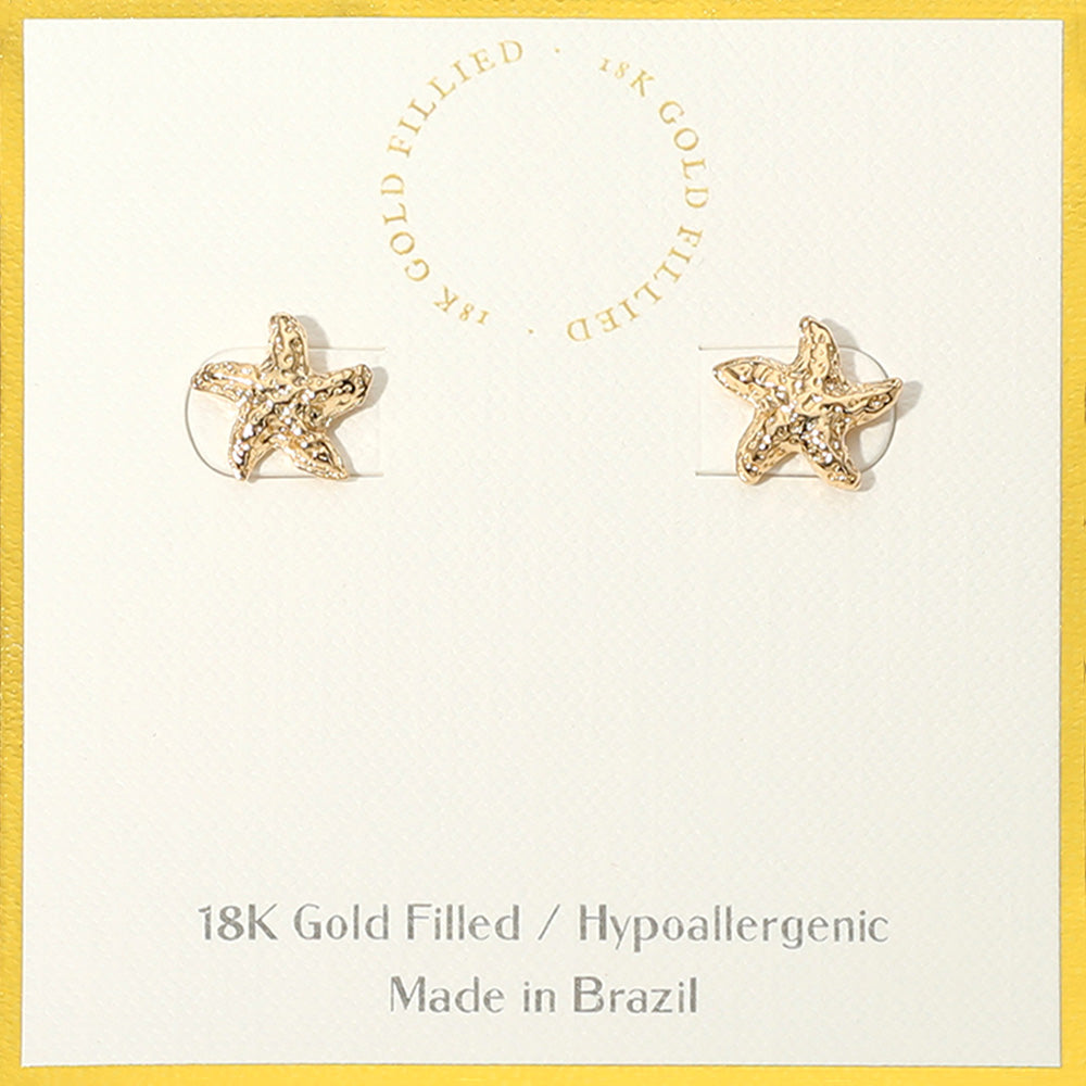 18K Gold Filled Hypoallergenic Starfish Stud Earrings from Madeline Love