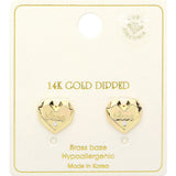 14K Gold Dipped LOVE Message CZ Stone Paved Stud Earrings from Madeline Love