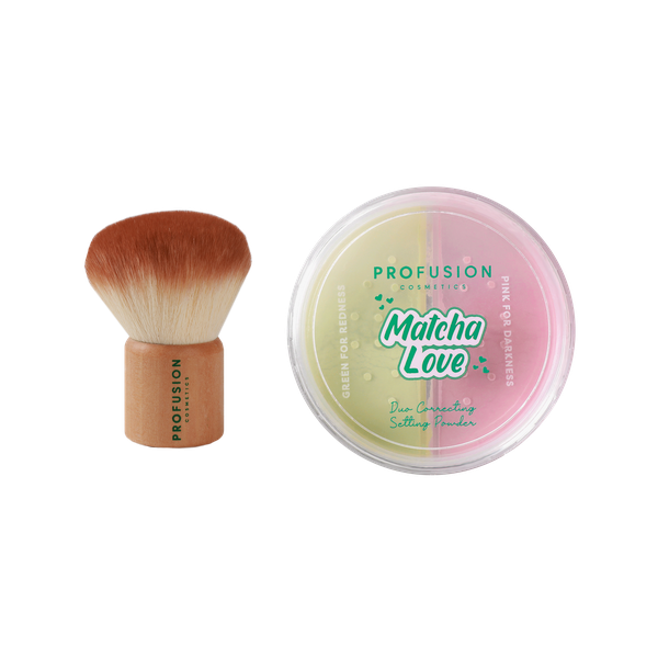 Matcha Love Correcting Powder & Kabuki Brush from Profusion Cosmetics