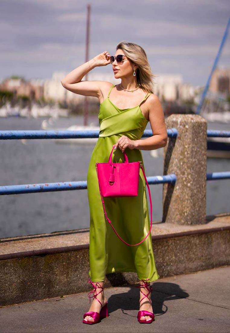 Pristine Satin Strap Triangular Block Heel Sandals from London Rag International