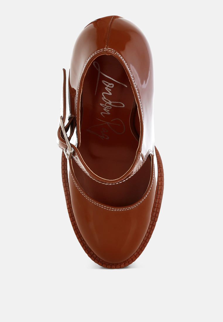 Millenial Bug Patent High Heeled Mary Jane Shoes from London Rag International