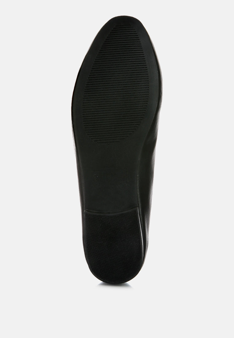 Chunky Metal Chain Faux Leather Loafers from London Rag International