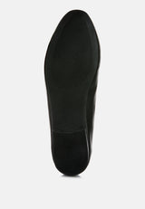 Chunky Metal Chain Faux Leather Loafers from London Rag International